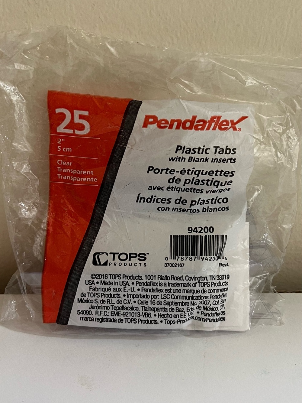Clear Plastic Tabs with Blank Inserts - 25 Pack
